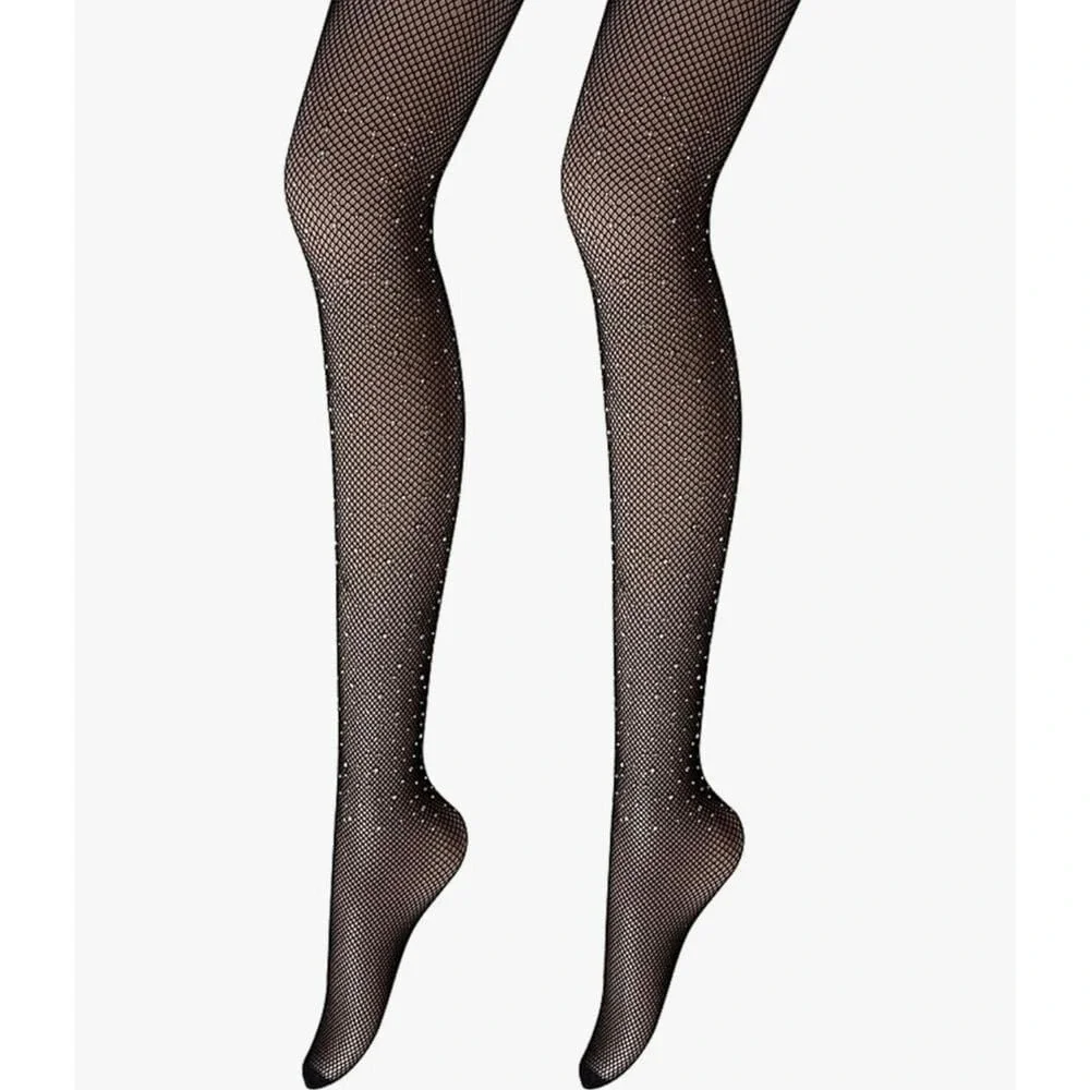 Sparkly Fishnet Tights Rhinestone Embellished Pantyhose Party Clubwear‎ H-16